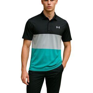 NWT UNDER ARMOUR The Playoff Polo Colorblock HeatGear Loose Fit Men's Size S